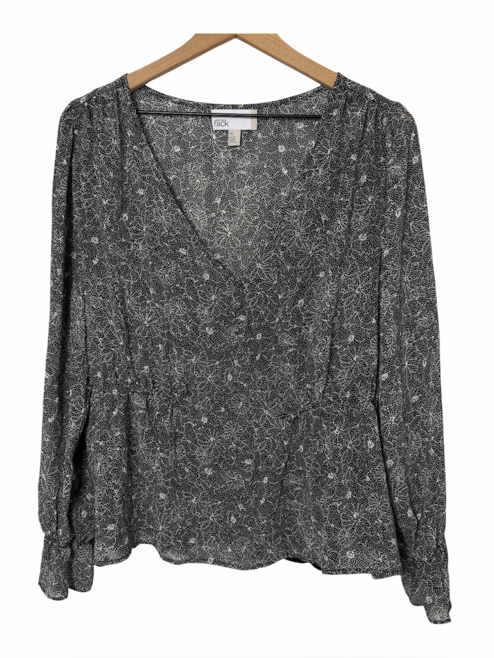 Nordstrom Floral Blouse XL Women Long Sleeve Top NWT
